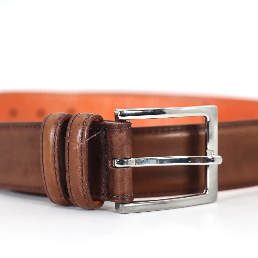 Carmina Shoemaker Belt Mens 40 Brown Leather Classic Dress Spain Luxury